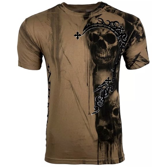 AFFLICTION Men's T-shirt WALKING DEAD Skull Tattoo Biker MMA S-5XL - Picture 2 of 9